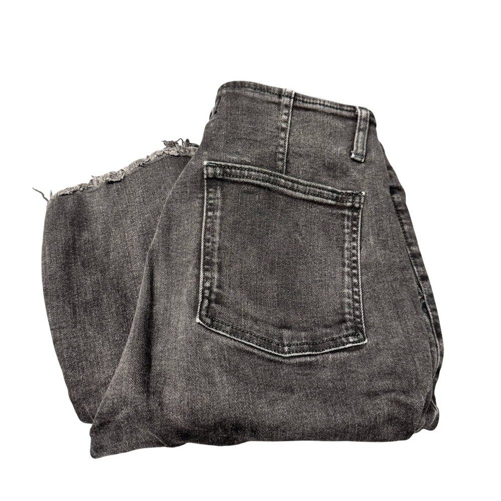 We The Free Jeans Womens 32 (32x31) Level Up Slit Bootcut Black Denim Raw Hem